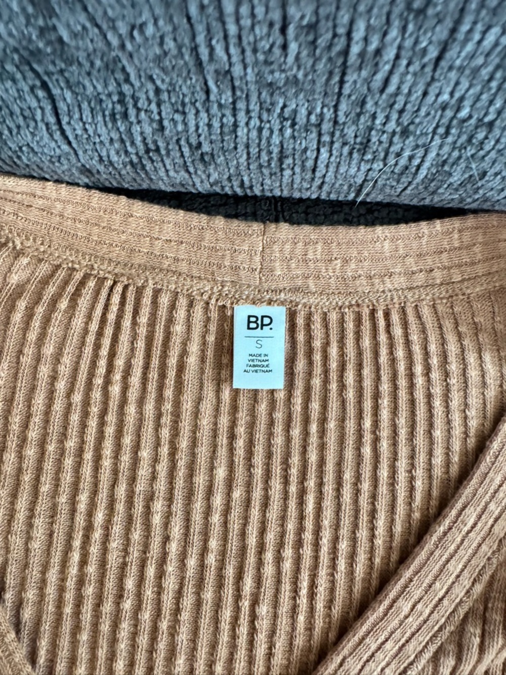 bp Ribbed Button-Front Cardigan in Camel Tan - Picture 2 of 4